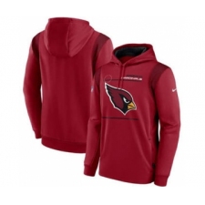 Men's Arizona Cardinals 2021 Red Sideline Logo Performance Pullover Hoodie