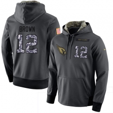 NFL Men Nike Arizona Cardinals #12 John Brown Stitched Black Anthracite Salute to Service Player Performance Hoodie