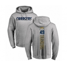 Football Los Angeles Chargers #49 Drue Tranquill Ash Backer Pullover Hoodie
