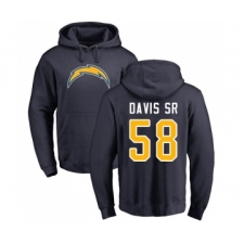 Football Los Angeles Chargers #58 Thomas Davis Sr Navy Blue Name & Number Logo Pullover Hoodie