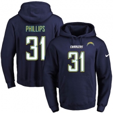 NFL Men's Nike Los Angeles Chargers #31 Adrian Phillips Navy Blue Name & Number Pullover Hoodie