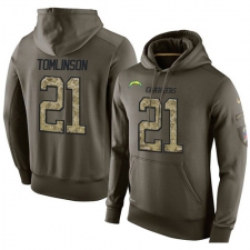 NFL Nike Los Angeles Chargers #21 LaDainian Tomlinson Green Salute To Service Men's Pullover Hoodie