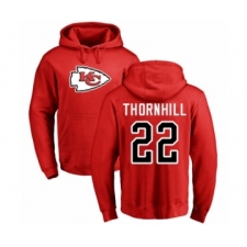 Football Kansas City Chiefs #22 Juan Thornhill Red Name & Number Logo Pullover Hoodie