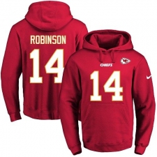 NFL Men's Nike Kansas City Chiefs #14 Demarcus Robinson Red Name & Number Pullover Hoodie