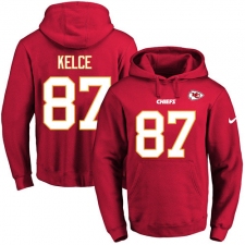 NFL Men's Nike Kansas City Chiefs #87 Travis Kelce Red Name & Number Pullover Hoodie