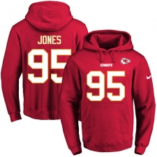 NFL Men's Nike Kansas City Chiefs #95 Chris Jones Red Name & Number Pullover Hoodie