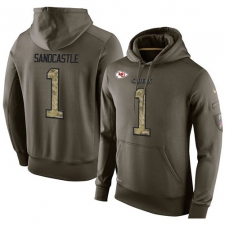 NFL Nike Kansas City Chiefs #1 Leon Sandcastle Green Salute To Service Men's Pullover Hoodie