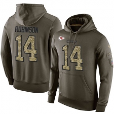 NFL Nike Kansas City Chiefs #14 Demarcus Robinson Green Salute To Service Men's Pullover Hoodie