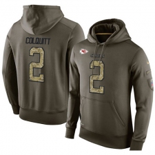 NFL Nike Kansas City Chiefs #2 Dustin Colquitt Green Salute To Service Men's Pullover Hoodie