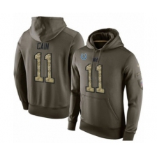Football Indianapolis Colts #11 Deon Cain Green Salute To Service Men's Pullover Hoodie