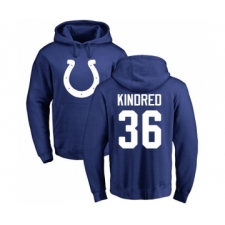 Football Indianapolis Colts #36 Derrick Kindred Royal Blue Name & Number Logo Pullover Hoodie