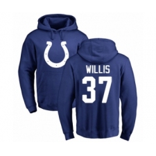 Football Indianapolis Colts #37 Khari Willis Royal Blue Name & Number Logo Pullover Hoodie