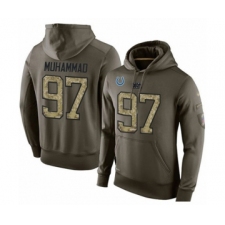 Football Indianapolis Colts #97 Al-Quadin Muhammad Green Salute To Service Men's Pullover Hoodie