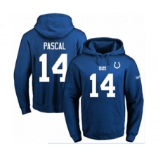 Football Men's Indianapolis Colts #14 Zach Pascal Royal Blue Name & Number Pullover Hoodie