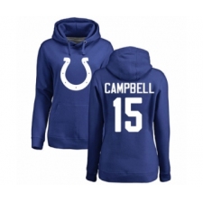 Football Women's Indianapolis Colts #15 Parris Campbell Royal Blue Name & Number Logo Pullover Hoodie