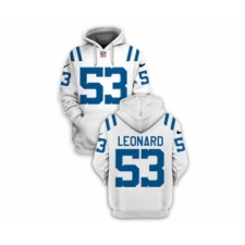 Men's Indianapolis Colts #53 Darius Leonard 2021 White Pullover Football Hoodie
