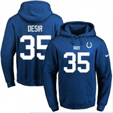 NFL Men's Nike Indianapolis Colts #35 Pierre Desir Royal Blue Name & Number Pullover Hoodie