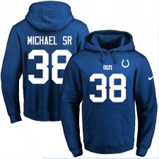 NFL Men's Nike Indianapolis Colts #38 Christine Michael Sr Royal Blue Name & Number Pullover Hoodie