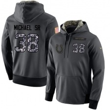 NFL Men's Nike Indianapolis Colts #38 Christine Michael Sr Stitched Black Anthracite Salute to Service Player Performance Hoodie