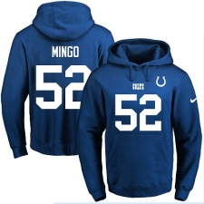 NFL Men's Nike Indianapolis Colts #52 Barkevious Mingo Royal Blue Name & Number Pullover Hoodie