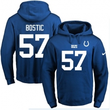 NFL Men's Nike Indianapolis Colts #57 Jon Bostic Royal Blue Name & Number Pullover Hoodie