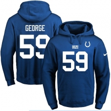 NFL Men's Nike Indianapolis Colts #59 Jeremiah George Royal Blue Name & Number Pullover Hoodie