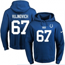 NFL Men's Nike Indianapolis Colts #67 Jeremy Vujnovich Royal Blue Name & Number Pullover Hoodie