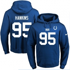 NFL Men's Nike Indianapolis Colts #95 Johnathan Hankins Royal Blue Name & Number Pullover Hoodie