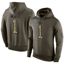 NFL Nike Indianapolis Colts #1 Pat McAfee Green Salute To Service Men's Pullover Hoodie