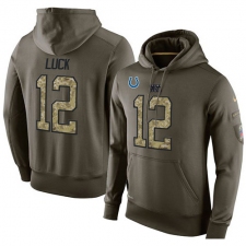 NFL Nike Indianapolis Colts #12 Andrew Luck Green Salute To Service Men's Pullover Hoodie