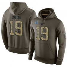 NFL Nike Indianapolis Colts #19 Johnny Unitas Green Salute To Service Men's Pullover Hoodie