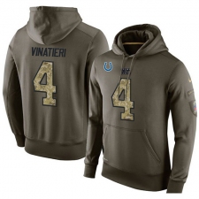 NFL Nike Indianapolis Colts #4 Adam Vinatieri Green Salute To Service Men's Pullover Hoodie