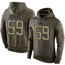 NFL Nike Indianapolis Colts #59 Jeremiah George Green Salute To Service Men's Pullover Hoodie
