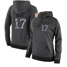 NFL Women's Nike Indianapolis Colts #17 Kamar Aiken Stitched Black Anthracite Salute to Service Player Performance Hoodie