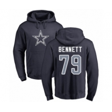 Football Dallas Cowboys #79 Michael Bennett Navy Blue Name & Number Logo Pullover Hoodie