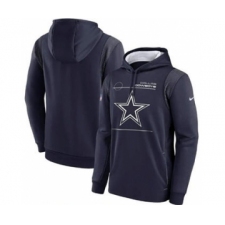 Men's Dallas Cowboys 2021 Navy Sideline Logo Performance Pullover Hoodie