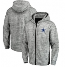 NFL Dallas Cowboys Pro Line by Fanatics Branded Space Dye Performance Full-Zip Hoodie - Heathered Gray