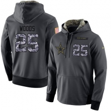 NFL Men's Nike Dallas Cowboys #25 Xavier Woods Stitched Black Anthracite Salute to Service Player Performance Hoodie