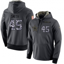 NFL Men's Nike Dallas Cowboys #45 Rod Smith Stitched Black Anthracite Salute to Service Player Performance Hoodie