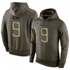 NFL Nike Dallas Cowboys #9 Tony Romo Green Salute To Service Men's Pullover Hoodie