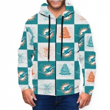 Dolphins Team Ugly Christmas Men's Zip Hooded Sweatshirt