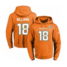 Football Men's Miami Dolphins #18 Preston Williams Orange Name & Number Pullover Hoodie