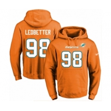 Football Men's Miami Dolphins #98 Jonathan Ledbetter Orange Name & Number Pullover Hoodie