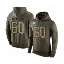 Football Miami Dolphins #60 Robert Nkemdiche Green Salute To Service Men's Pullover Hoodie