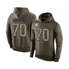 Football Miami Dolphins #70 Julie'n Davenport Green Salute To Service Men's Pullover Hoodie