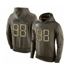 Football Miami Dolphins #98 Jonathan Ledbetter Green Salute To Service Men's Pullover Hoodie