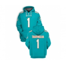 Men's Miami Dolphins #1 Tua Tagovailoa 2021 Aqua Pullover Football Hoodie