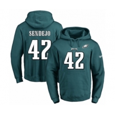 Football Men's Philadelphia Eagles #42 Andrew Sendejo Green Name & Number Pullover Hoodie