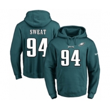 Football Men's Philadelphia Eagles #94 Josh Sweat Green Name & Number Pullover Hoodie