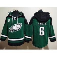 Men's Philadelphia Eagles #6 DeVonta Smith Green Lace-Up Pullover Hoodie